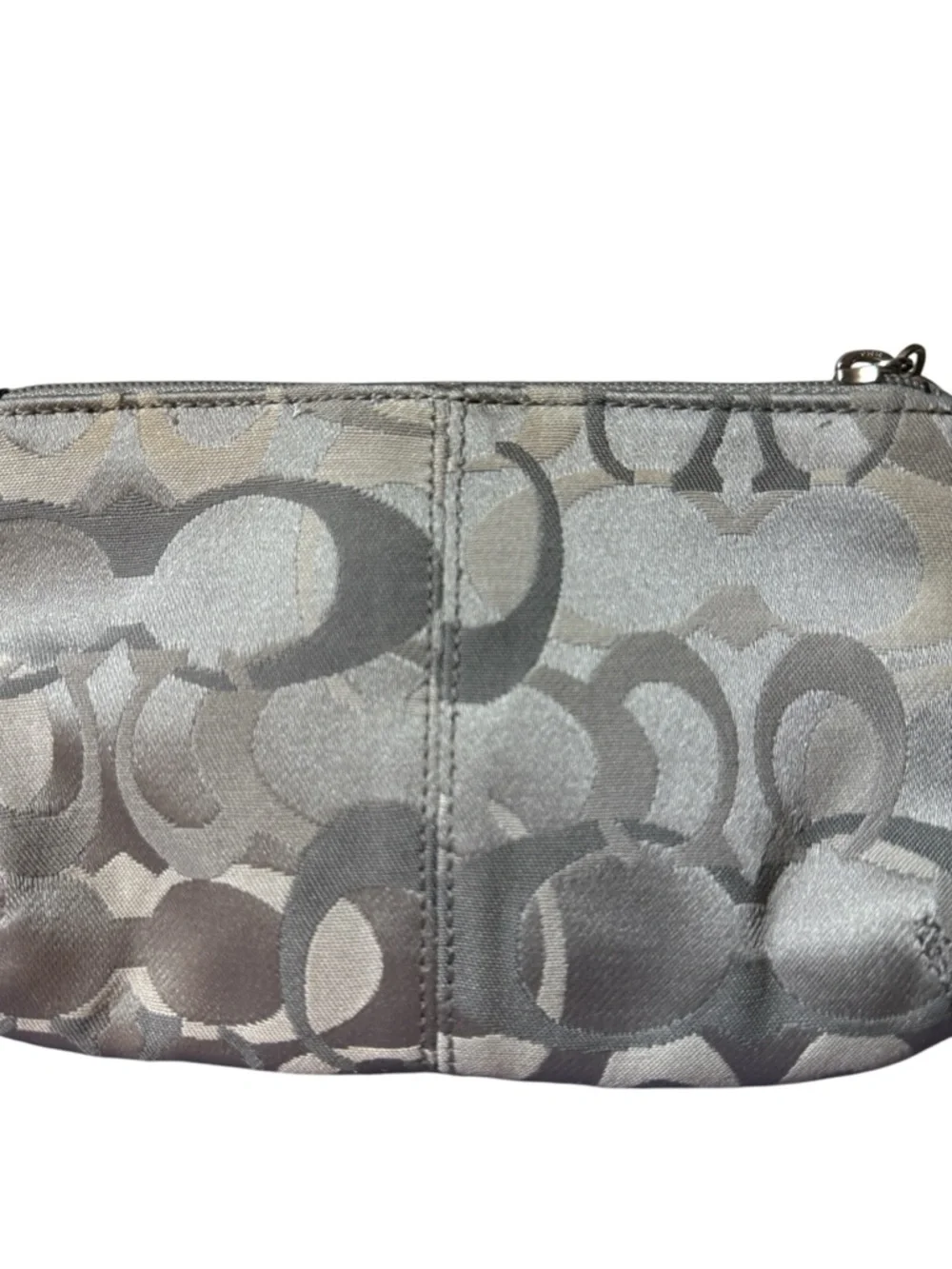 Coach Legacy Signature Optic Turnlock Flap Wristlet, Gray/Silver/Lavender - Picture 11 of 11